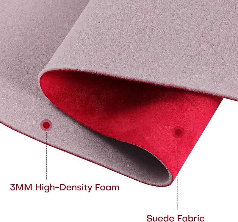 otoez Suede Headliner Fabric 1/8" Foam Backing 60" x 72" Automotive Suede Headliner Material for Car Boat Ceiling Interior Home DIY Replacement Repair - Red - Image 3